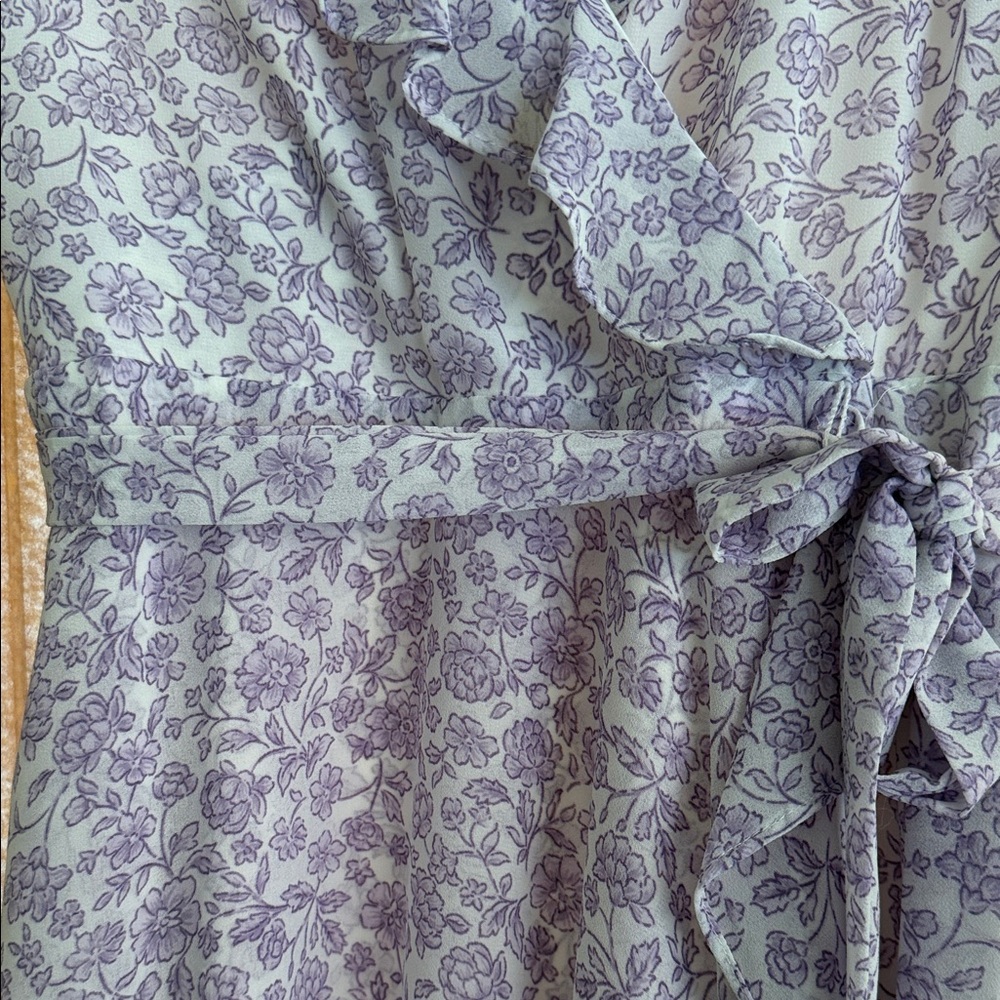 Gal Meets Glam Elegant Purple Faux Wrap Hi-Lo Dress Size 4 - Picture 3 of 4